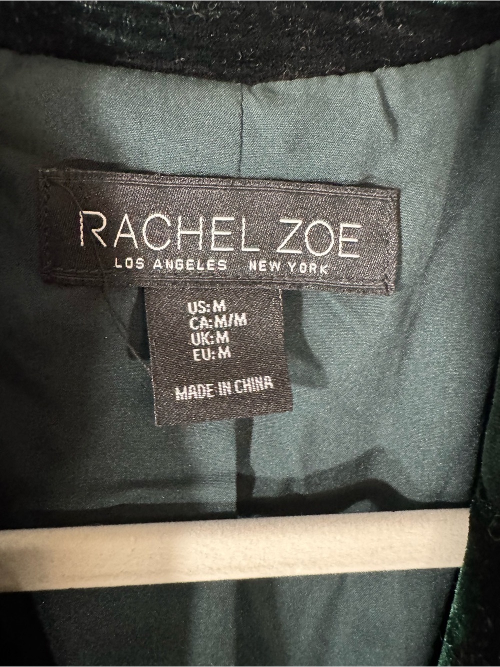Rachel Zoe green velvet velour blazer medium Whimsigoth Victorian - Picture 8 of 10